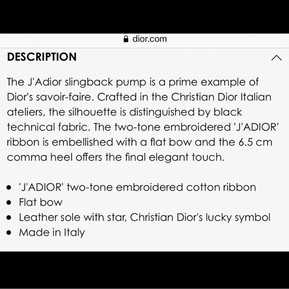 Authentic Dior Black Patent Slingback Pumps with J'Adior Ribbon Detail Size 36 - Picture 11 of 12